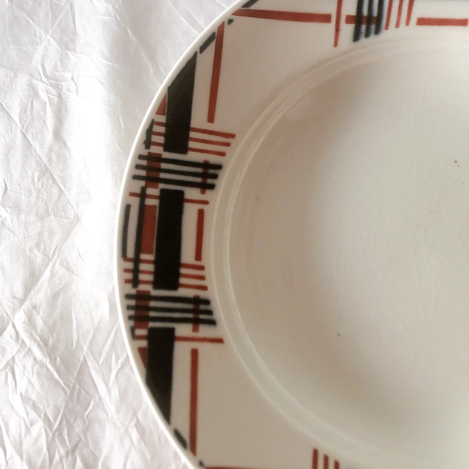 サンタマン　Saint amand バスク柄スーププレート、クルーズプレート フランスアンティーク食器 ブロカント 蚤の市