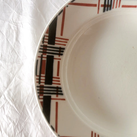 サンタマン　Saint amand バスク柄スーププレート、クルーズプレート フランスアンティーク食器 ブロカント 蚤の市