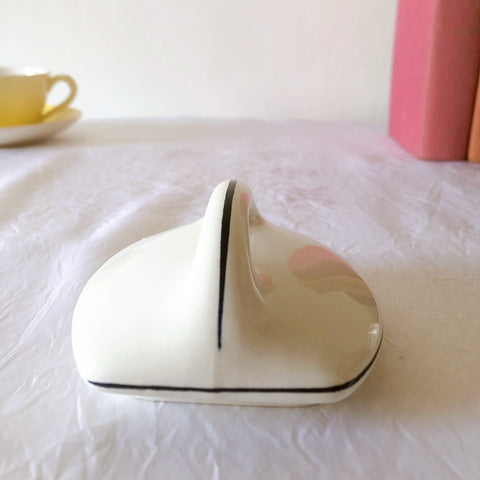 フランスアンティーク サンタマン バスク柄陶器キャニスター 「イエロー・ブルー」 フランスアンティーク食器　ブロカント　蚤の市