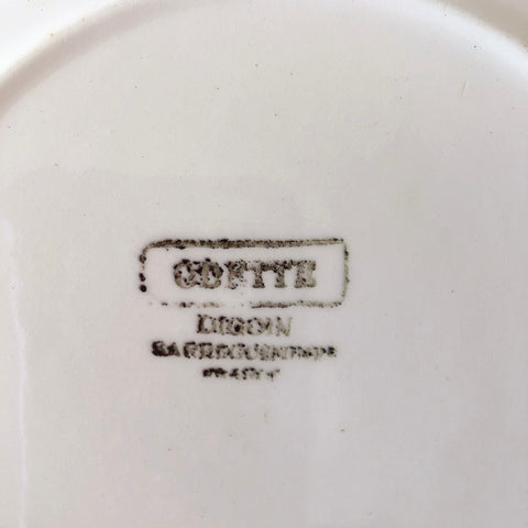 ディゴワンサルグミンヌ Digoin&sarregumines ”ODETTE” 平皿  B 赤　フランスアンティーク食器　ブロカント　蚤の市