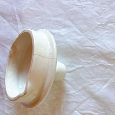 フランスアンティーク サンタマン　バスク柄 カフェオレポット / コーヒーポット
 「ルージュxマリン」フランスアンティーク食器　ブロカント　蚤の市