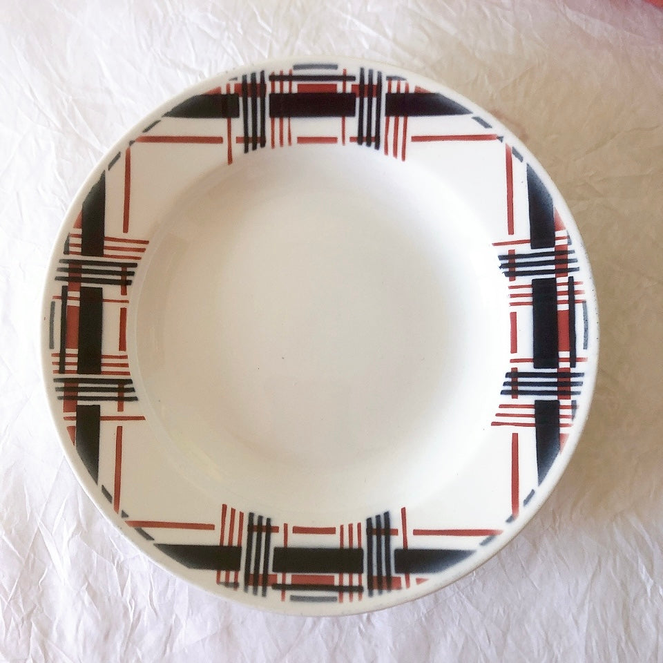 サンタマン　Saint amand バスク柄スーププレート、クルーズプレート フランスアンティーク食器 ブロカント 蚤の市