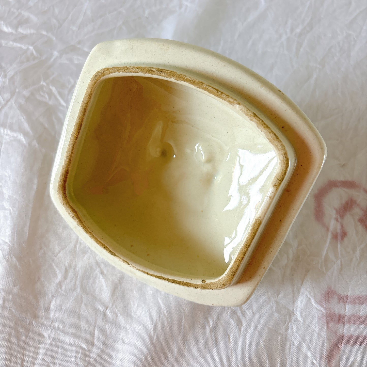 フランスヴィンテージ  アールデコ調幾何学模様　陶器キャニスター  フランスアンティーク食器　ブロカント　蚤の市