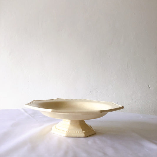 クレイユモントロー オクトゴナル コンポティエ コンポ―ト皿 フランスアンティーク食器 アンティーク食器 ブロカントアンティーク 蚤の市