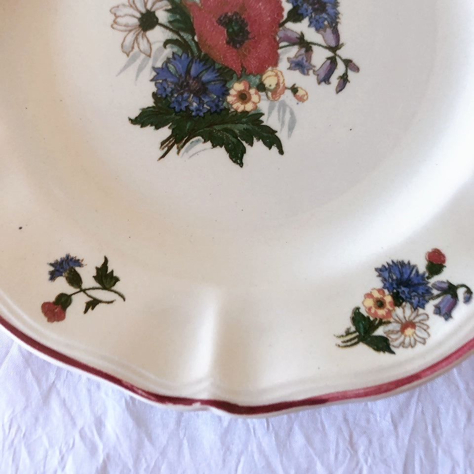 フランス サルグミンヌ sarreguemines アグレスト デザートプレート 20.7㎝  フランスアンティーク食器 フランス蚤の市・ブロカント