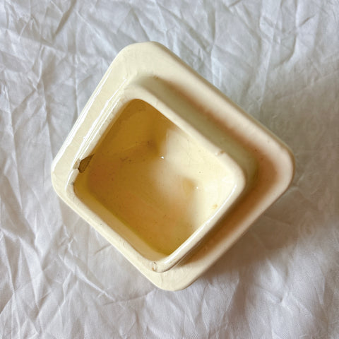 フランスアンティーク　バドンヴィレー　バラ柄陶器キャニスター ブルー　フランスアンティーク食器 ブロカントアンティーク 蚤の市