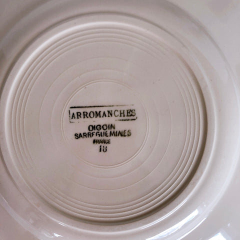 ディゴワンサルグミンヌ 花リム 『ARROMANCHES』 シリーズ　ディナープレート　平皿 B フランスアンティーク食器　蚤の市　ブロカント