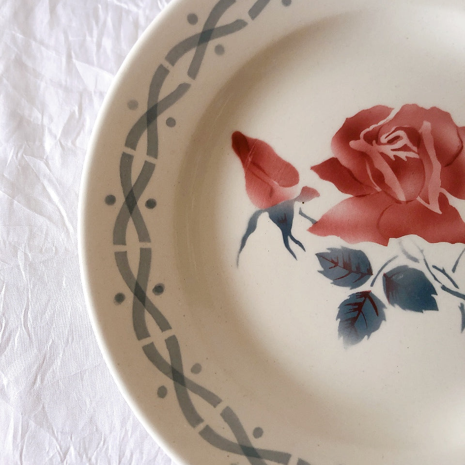 フランス ディゴワンサルグミンヌ   JANINE 花柄 デザートプレート  フランスアンティーク食器 フランス蚤の市・ブロカント