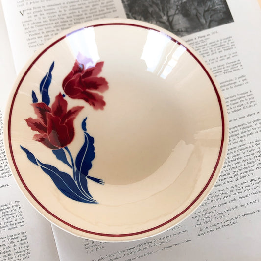 バドンヴィレー キャロットプレート チューリップ柄 B フランスアンティーク食器 フランス蚤の市・ブロカント