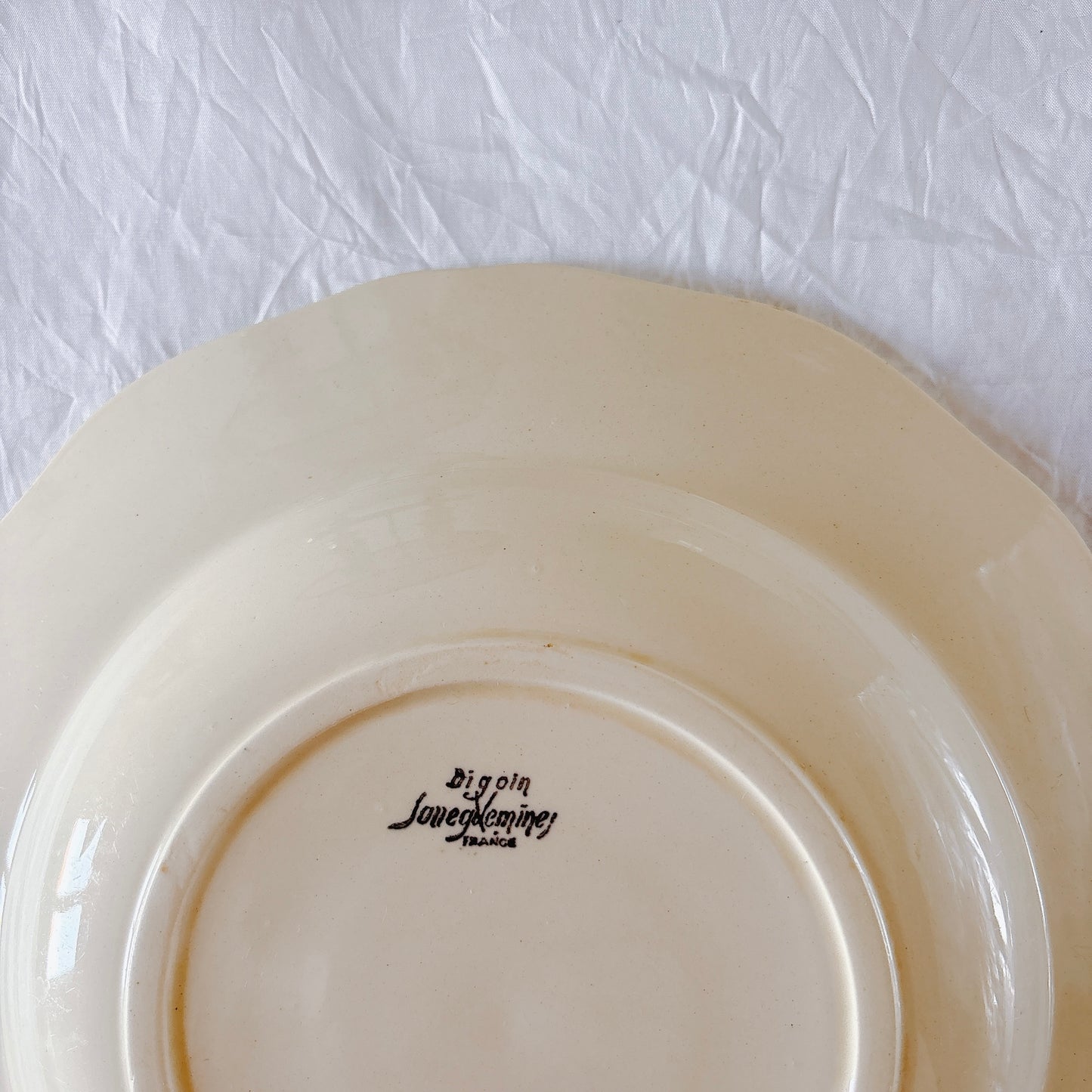 フランス ディゴワン＆サルグミンヌ 花リム スーププレート 深皿 フランスアンティーク食器 ブロカント　蚤の市