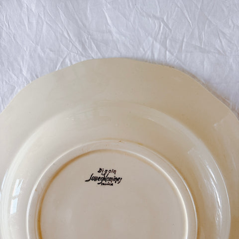 フランス ディゴワン＆サルグミンヌ 花リム スーププレート 深皿 フランスアンティーク食器 ブロカント　蚤の市