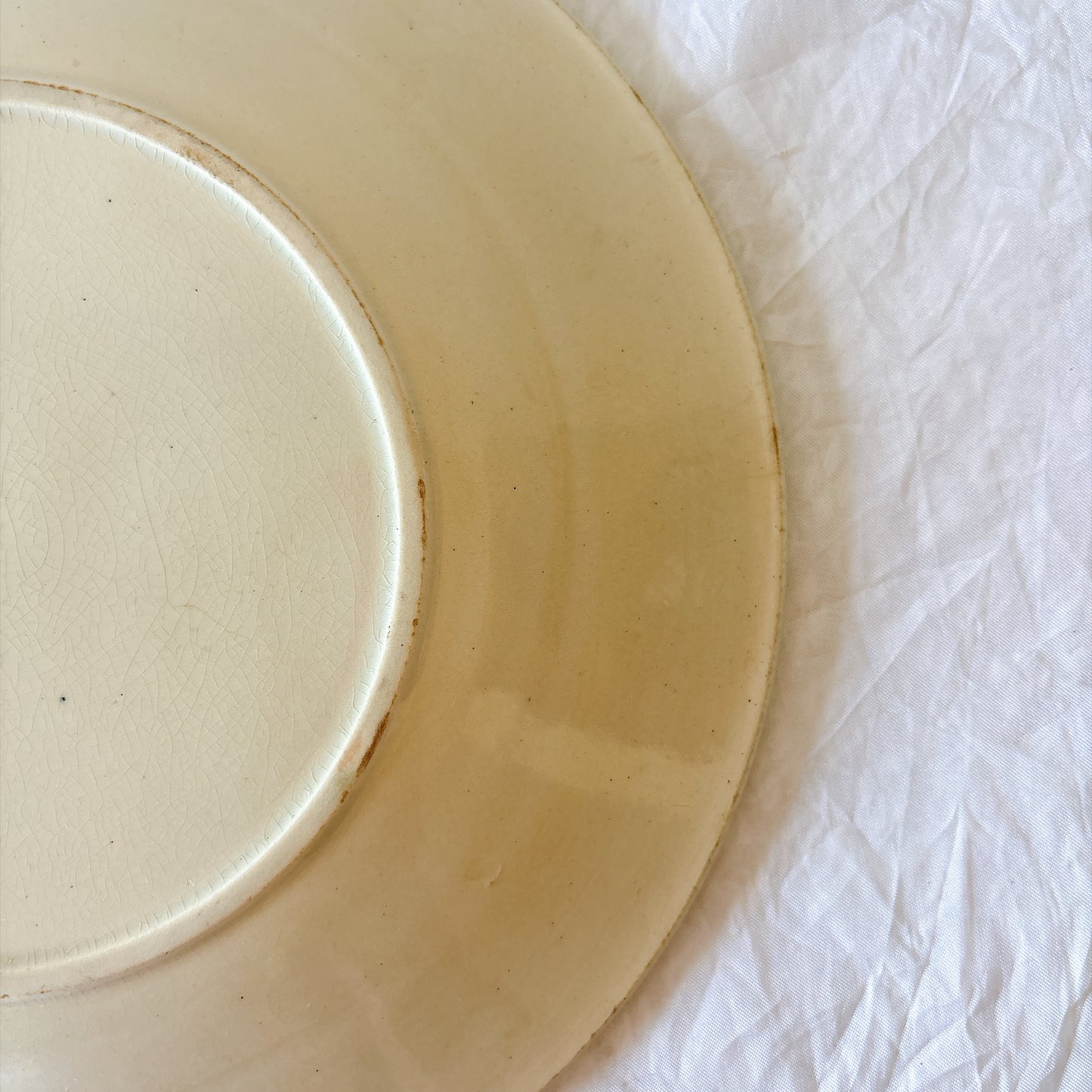 カストル窯（Faïencerie de Castres）ステンシル模様のデザートプレート フランスアンティーク食器 　アンティークプレート ブロカント　蚤の市