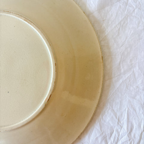 カストル窯（Faïencerie de Castres）ステンシル模様のデザートプレート フランスアンティーク食器 　アンティークプレート ブロカント　蚤の市