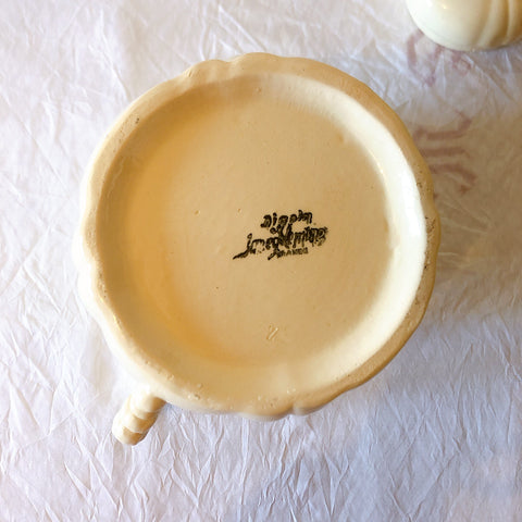 ディゴワンサルグミンヌ Digoin＆sarreguemines 花リム ティー/コーヒーポット フランスアンティーク食器 フランス蚤の市・ブロカント