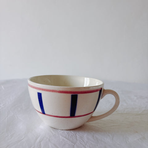 ディゴワンサルグミンヌ バスク柄 コーヒーカップ 200ml『ルージュ・マリン』 フランスアンティーク食器 蚤の市　ブロカント　バスク柄食器