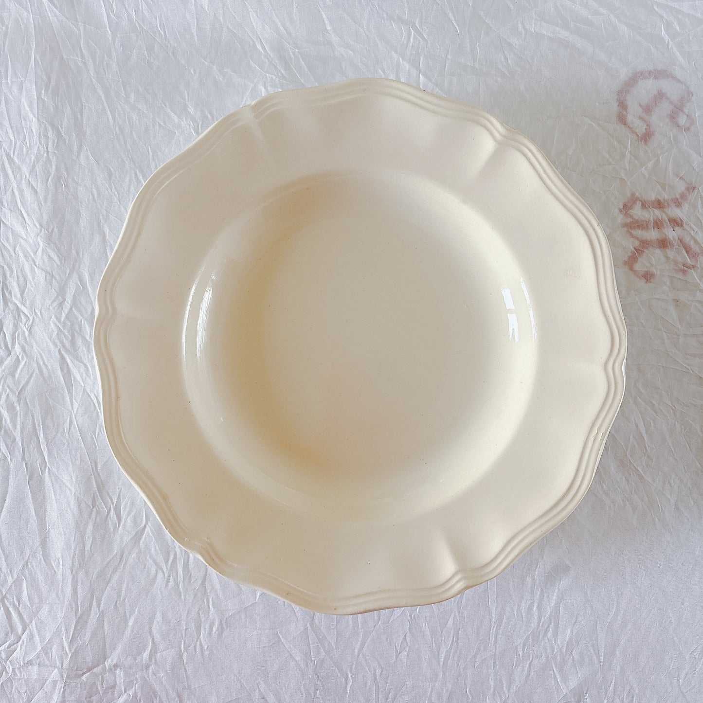 フランス ディゴワン＆サルグミンヌ 花リム スーププレート 深皿 フランスアンティーク食器 ブロカント　蚤の市