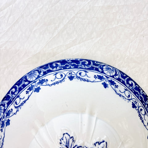 フランスアンティーク ロンウィ（Longwy） 「Louis XV（ルイ15世）」シリーズ　蓋付きスープチュリーン｜ブルー＆ホワイト陶器