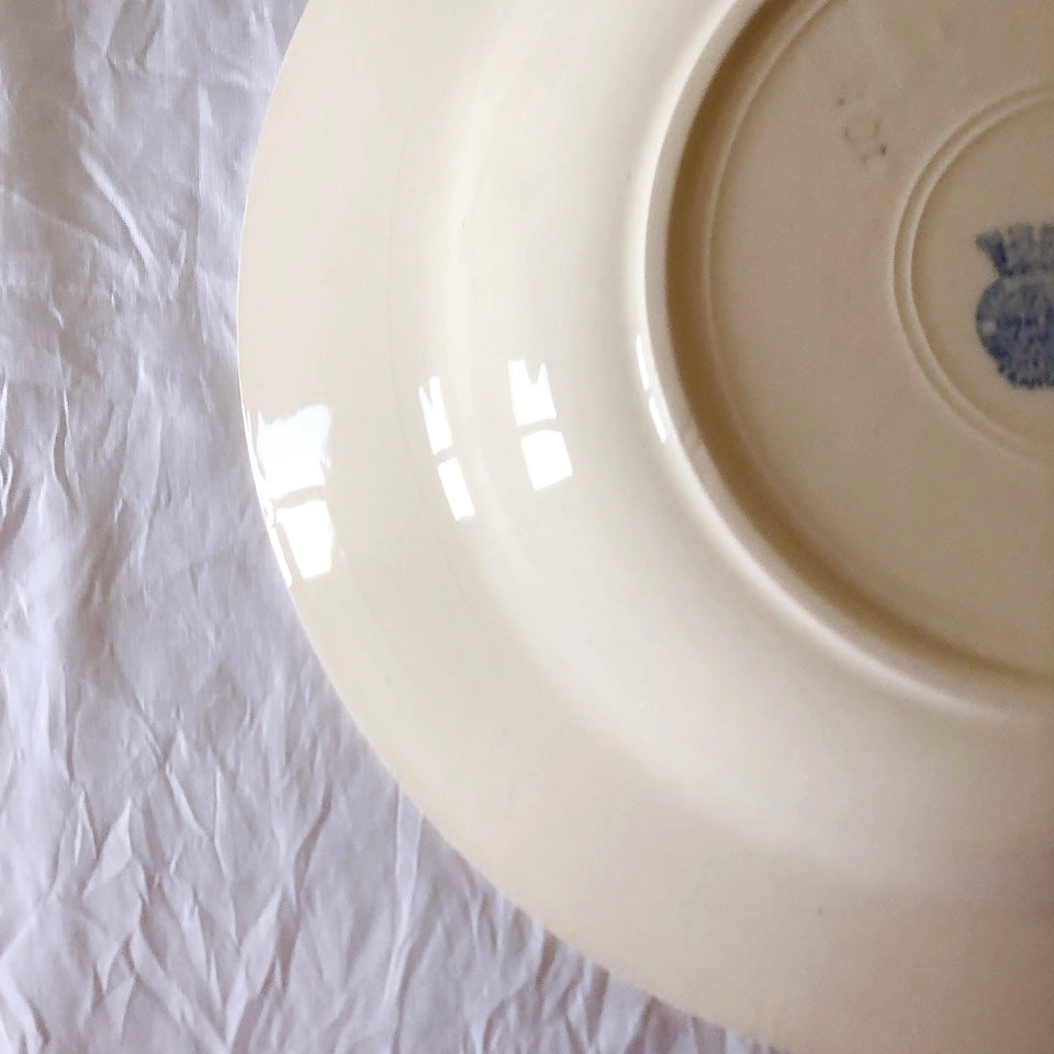 フランスアンティーク　バドンヴィレー　バラ柄スーププレート　深皿　フランスアンティーク食器 ブロカントアンティーク 蚤の市