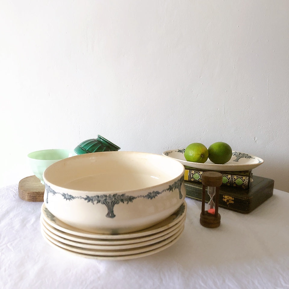 フランスアンティーク ロンシャン LONGCHAMP "Versailles Ennege"ヴェルサイユ　エネジェ クルーズプレート　フランスアンティーク食器 ブロカントアンティーク