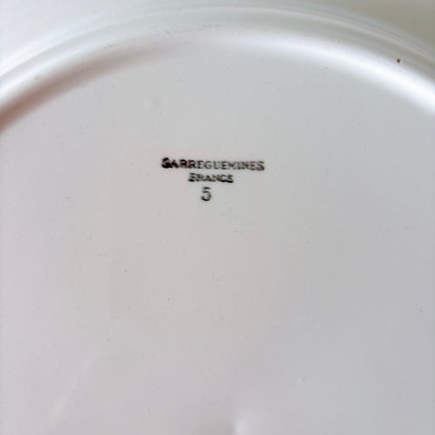 サルグミンヌ 黄色格子柄大皿 フランスアンティーク食器 Sarreguemines
