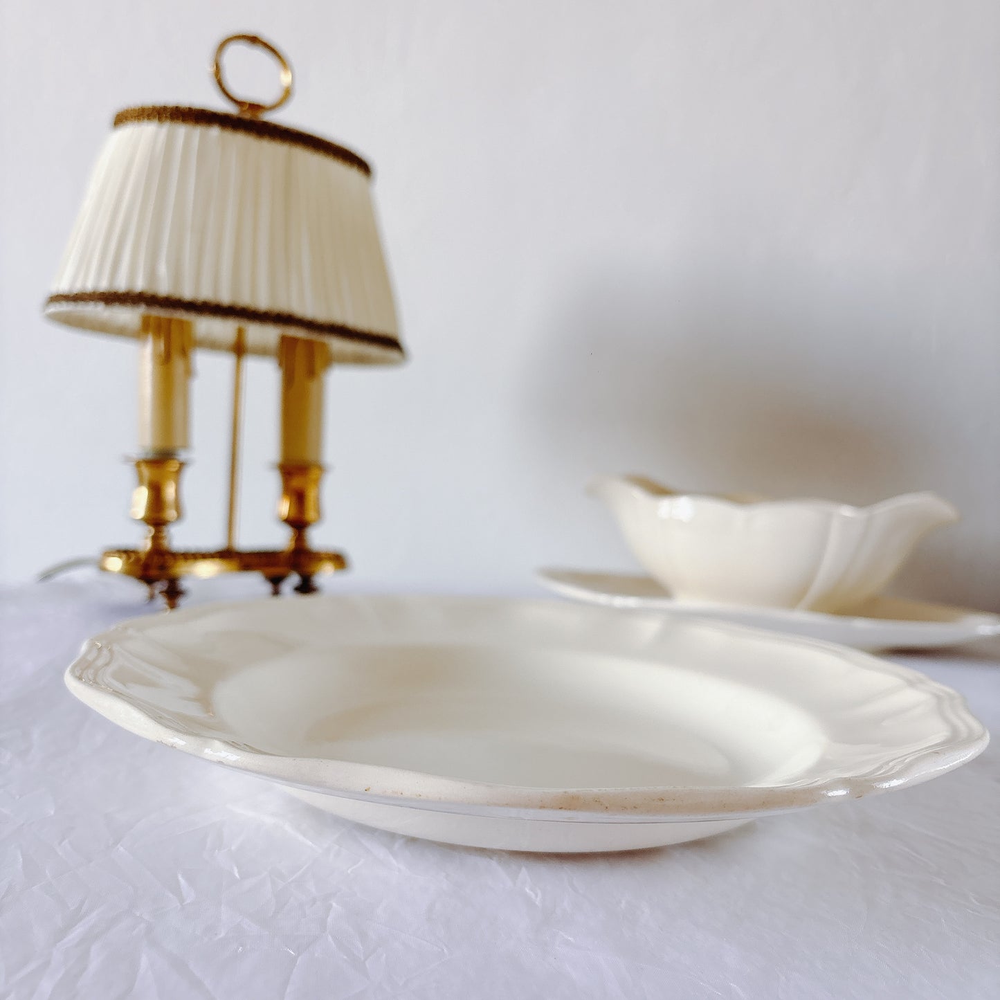 フランス ディゴワン＆サルグミンヌ 花リム スーププレート 深皿 フランスアンティーク食器 ブロカント　蚤の市