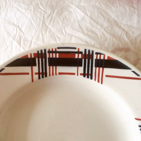 サンタマン　Saint amand バスク柄スーププレート、クルーズプレート フランスアンティーク食器 ブロカント 蚤の市