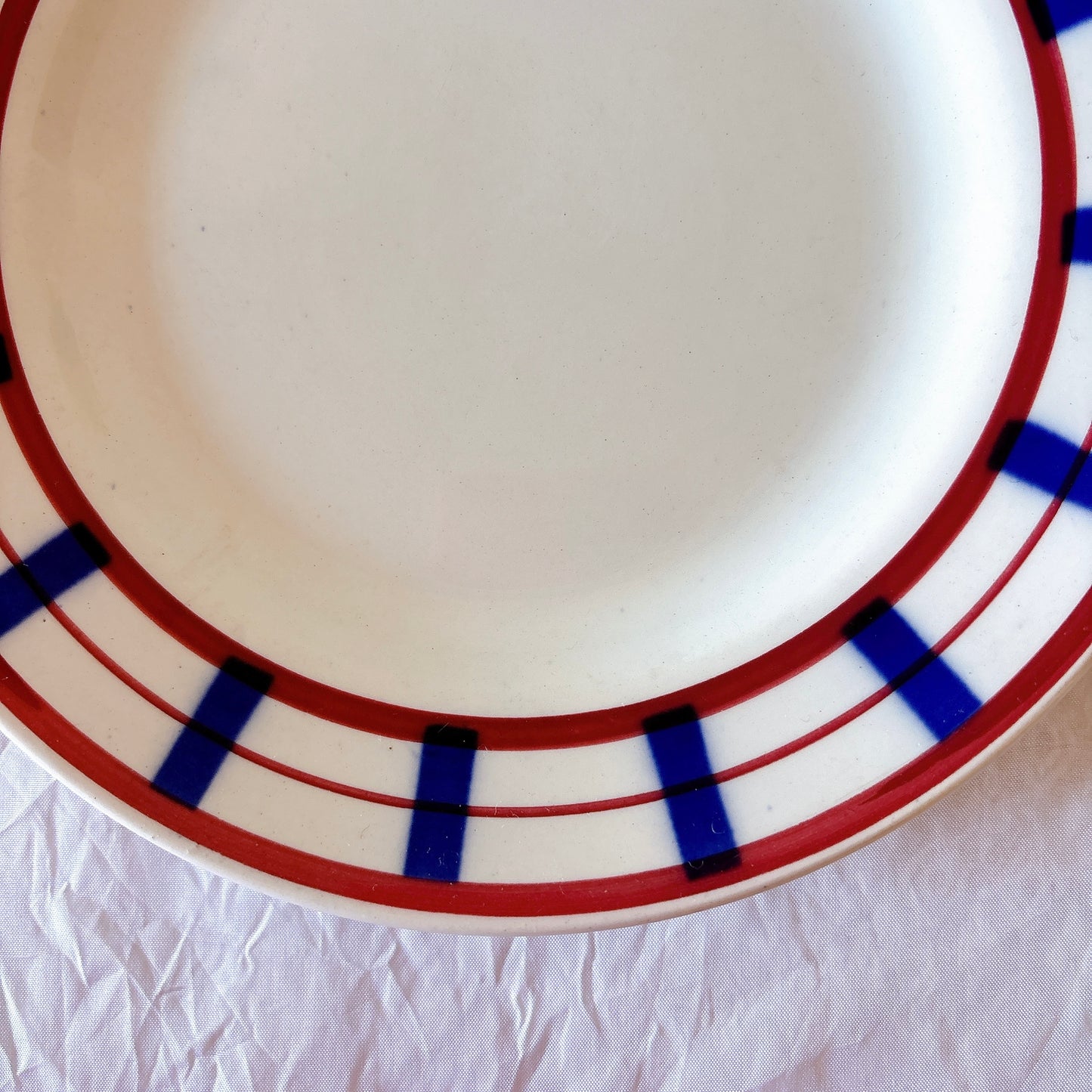 フランスアンティーク ディゴワンサルグミンヌ FANDANGO バスク柄デザートプレート ヴィンテージ陶器　ブロカント　