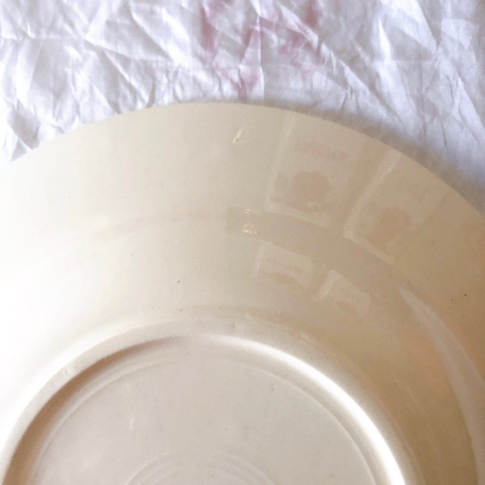 フランスアンティーク　バドンヴィレー　バラ柄スーププレート　深皿　フランスアンティーク食器 ブロカントアンティーク 蚤の市