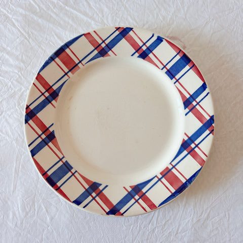 ディゴワンサルグミンヌ 『BASQUE』バスク柄 デイナープレート フランスアンティーク食器 フランス蚤の市　ブロカント 　バスクアンティーク