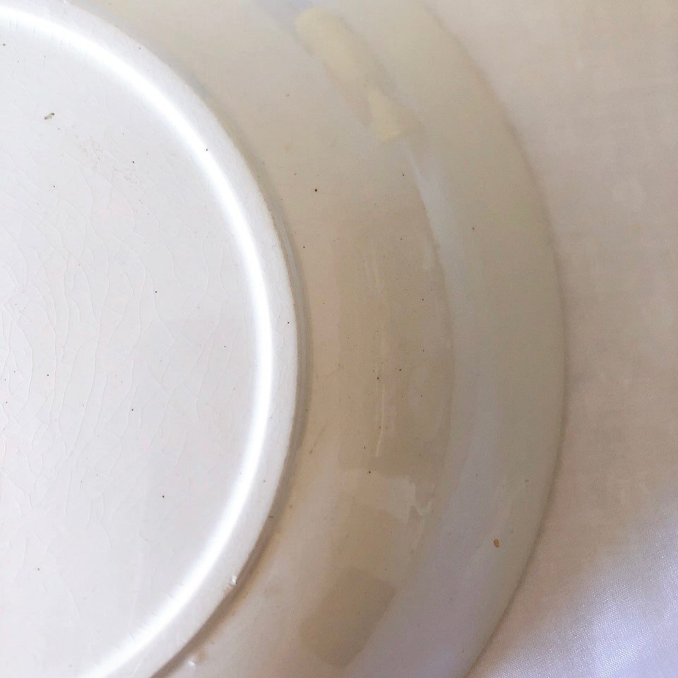 サンタマン　バスク柄 キャロットプレート ルージュ・マリン  C フランスアンティーク食器 蚤の市 ブロカントアンティーク
