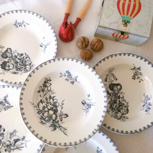 フランスアンティーク U&Cサルグミンヌ スーププレート 深皿 ”VEGA” ヴェガ フランスアンティーク食器 ブロカント 蚤の市