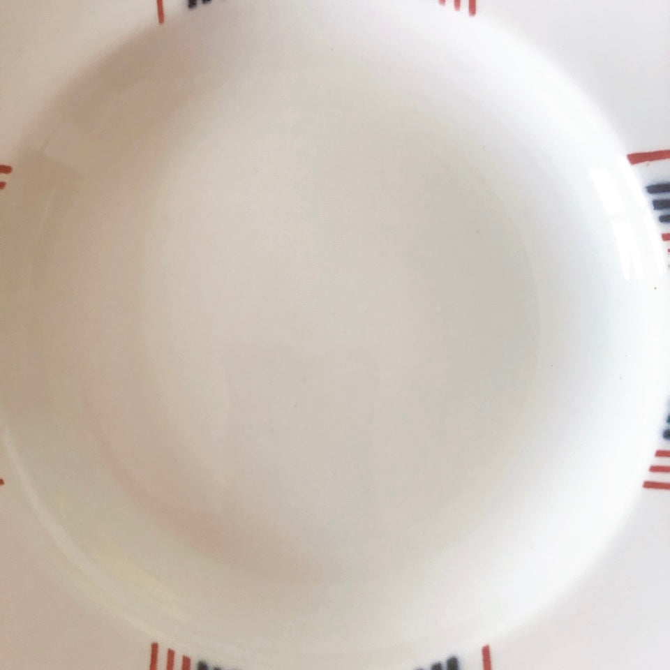 サンタマン　Saint amand バスク柄スーププレート、クルーズプレート フランスアンティーク食器 ブロカント 蚤の市