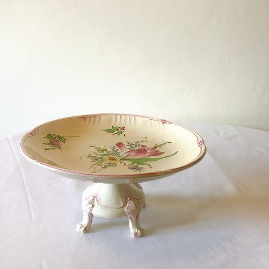 リュネヴィル 猫脚コンポティエ コンポート皿 " Réverbère"シリーズ フランスアンティーク 蚤の市 ブロカント