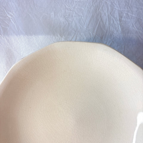 サンタマン １２角形コンポート皿 コンポティエ アイボリー フランスアンティーク食器 ブロカント 蚤の市