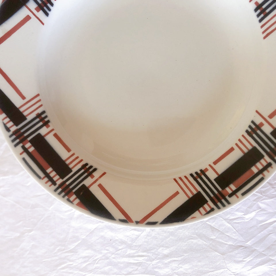 サンタマン　Saint amand バスク柄スーププレート、クルーズプレート フランスアンティーク食器 ブロカント 蚤の市