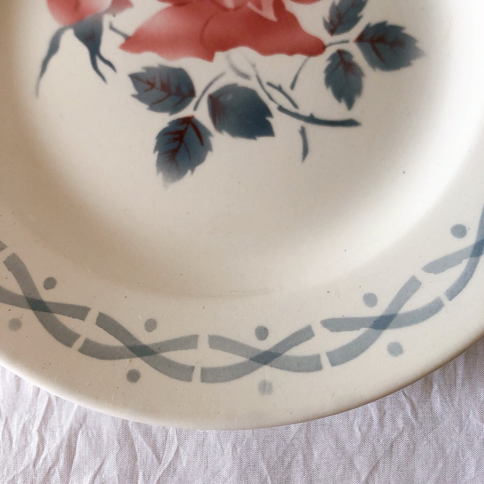 フランス ディゴワンサルグミンヌ   JANINE 花柄 デザートプレート  フランスアンティーク食器 フランス蚤の市・ブロカント