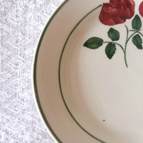 ショワジールロワ　HB & Cie Choisy le Roi『ローズ』ディネット　ディナープレート　平皿　A　フランスアンティーク食器　ブロカントアンティーク　蚤の市