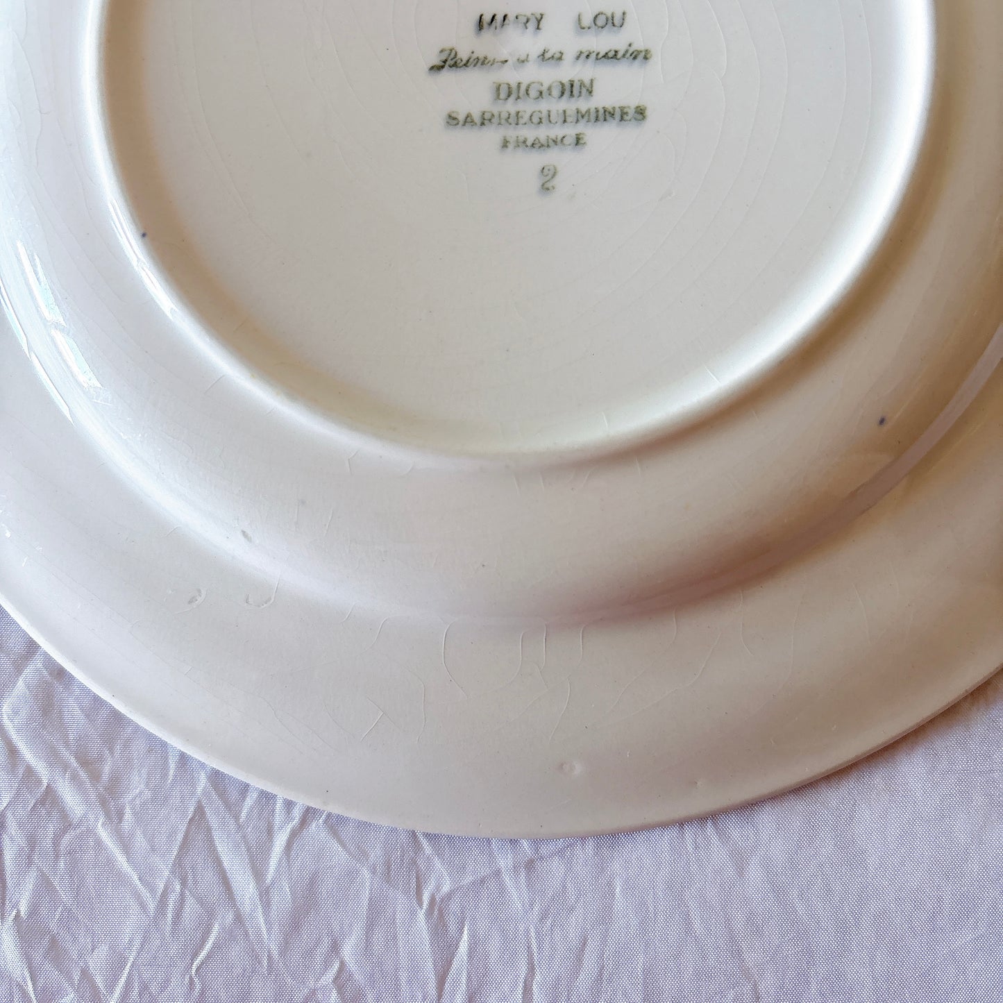 フランスアンティーク ディゴワンサルグミンヌ MARY LOU マリールー デザートプレート 花柄 Digoin Sarreguemines アンティーク食器