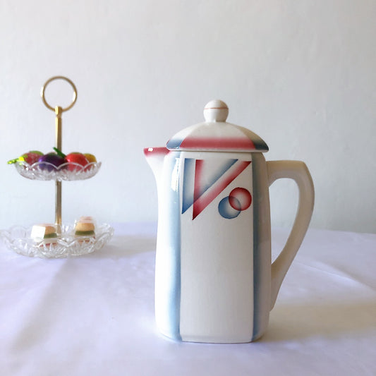 ディゴワンサルグミンヌ Digoin&sarreguemines LES BULLES アールデコ柄ポット ミルクポット B フランスアンティーク食器 蚤の市 ブロカントアンティーク