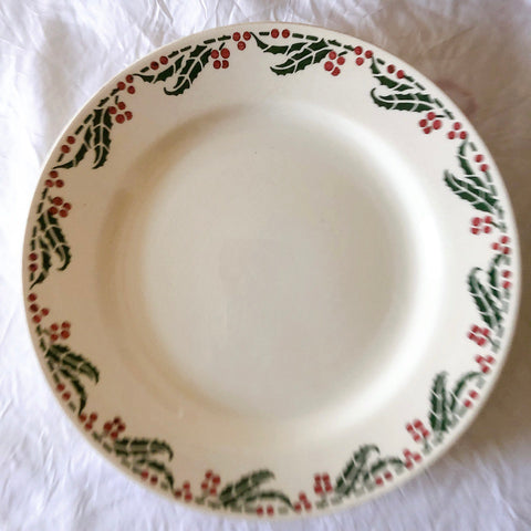 ご予約　フランスアンティーク クレイユモントロー HOUX　柊　ディナープレート　平皿 3枚セット　フランスアンティーク食器　ブロカント　蚤の市