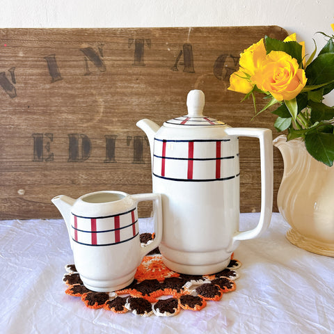 サンタマン窯 バスク柄 陶器ポット