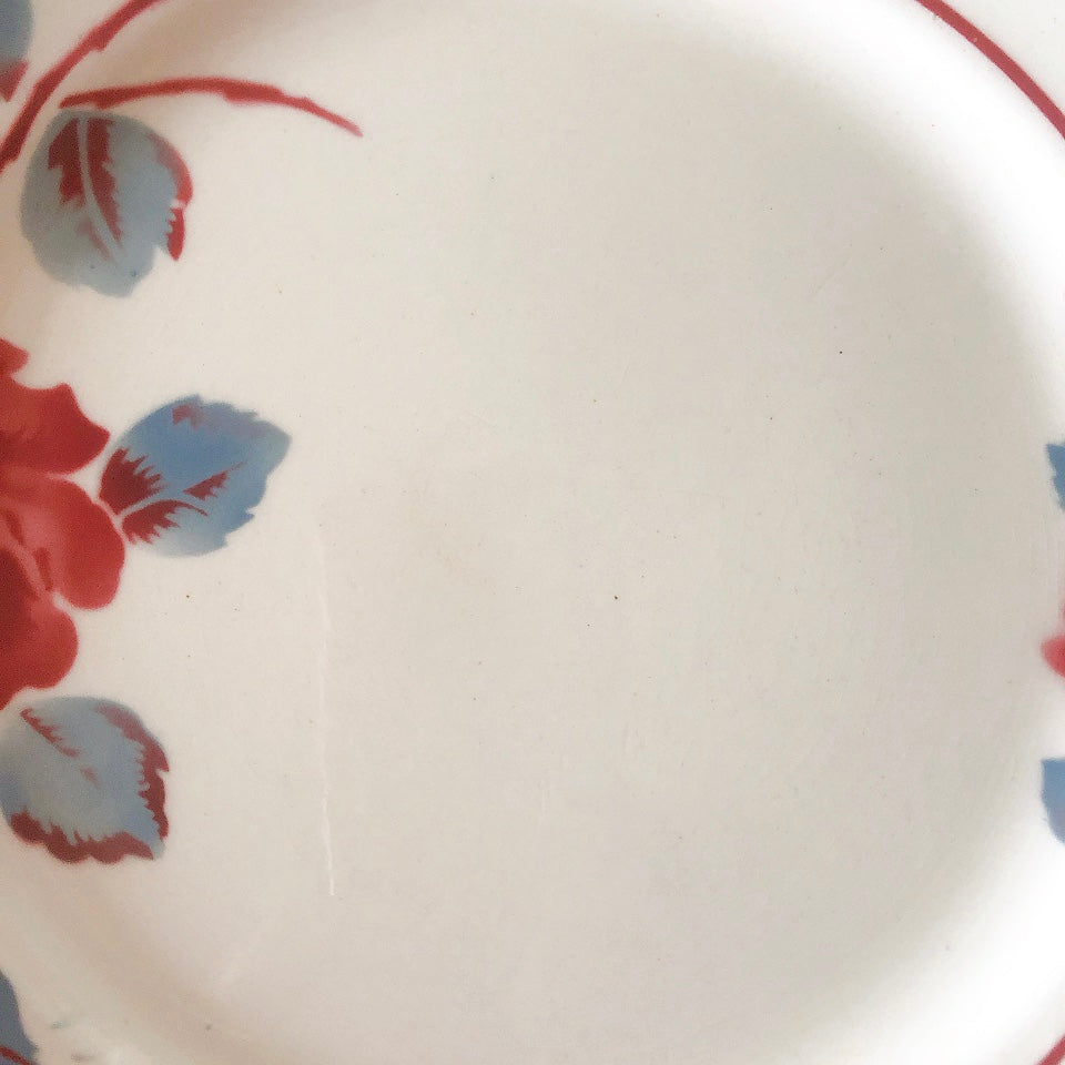 フランスアンティーク　バドンヴィレー　バラ柄ディナープレート　平皿　フランスアンティーク食器 ブロカントアンティーク 蚤の市