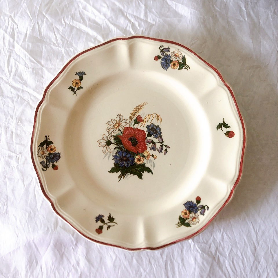 フランス サルグミンヌ sarreguemines アグレスト デザートプレート 20.7㎝  フランスアンティーク食器 フランス蚤の市・ブロカント