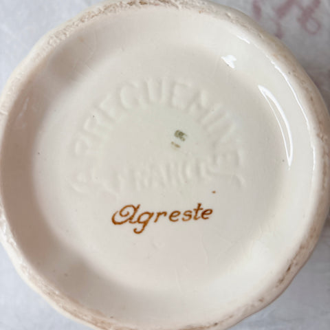 ディゴワンサルグミンヌ Digoin＆sarreguemines アグレスト シュガーポット　シュクリエ　フランスアンティーク食器 フランス蚤の市・ブロカント