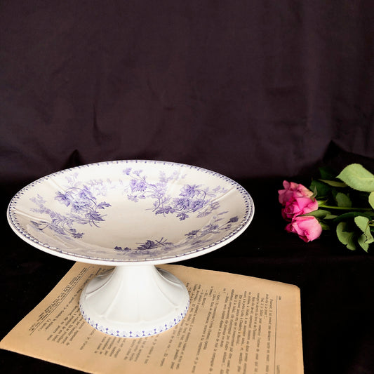 U&Cサルグミンヌ 『ELVIRE・エルヴィ―ル』コンポティエ、コンポ―ト皿 フランスアンティーク食器 ブロカント 蚤の市