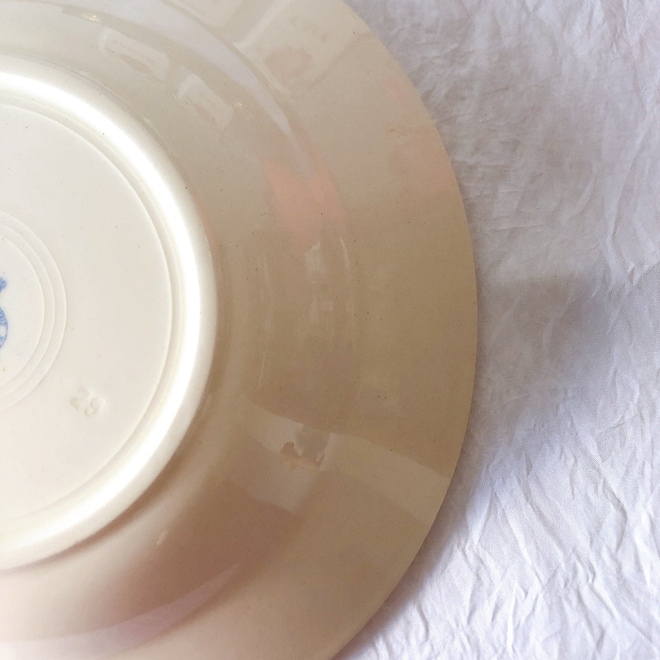 フランスアンティーク　バドンヴィレー　バラ柄スーププレート　深皿　フランスアンティーク食器 ブロカントアンティーク 蚤の市