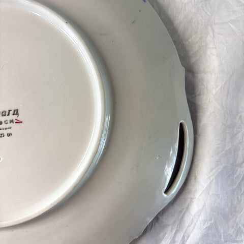 クレイユモントロー HBCM Béarn バスク柄 タルトプレート  バスク柄アンティーク フランスアンティーク食器　　蚤の市　ブロカント