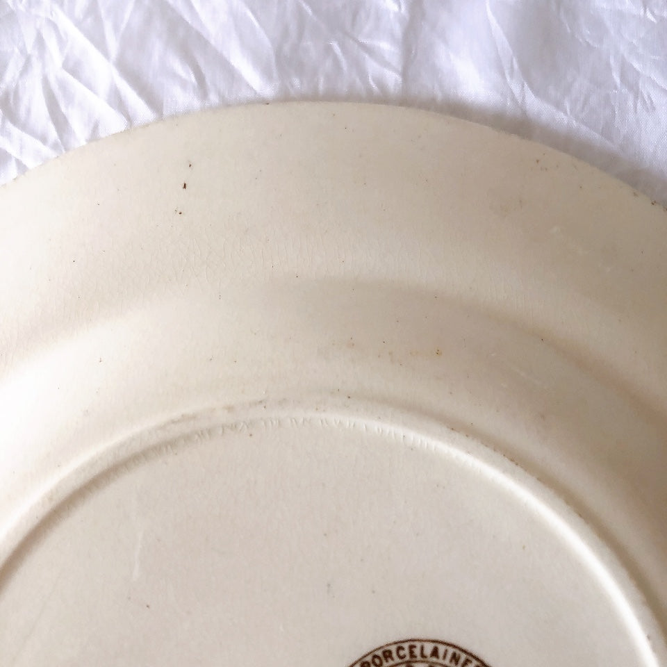 フランスアンティーク  E.Bourgeois エミールブルジョワ　ディナープレート 平皿 フランスアンティーク食器 ブロカント 蚤の市