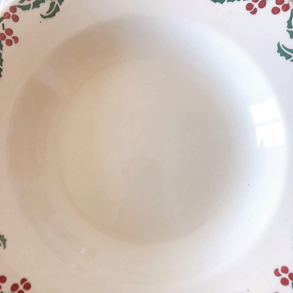 ご予約フランスアンティーク クレイユモントロー HOUX　柊　スーププレート・深皿 フランスアンティーク食器　ブロカント　蚤の市