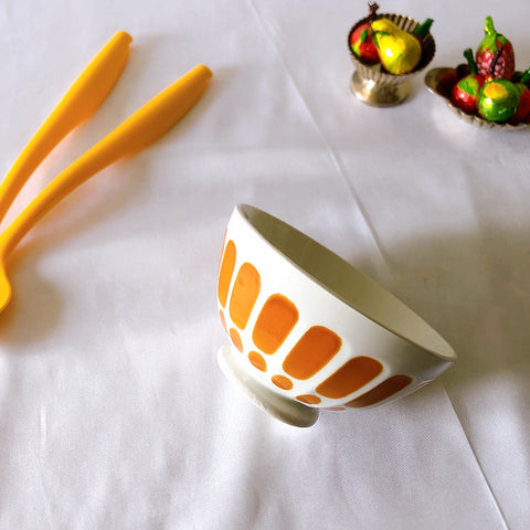 ディゴワン＆サルグミンヌ カフェオレボウル オレンジｘホワイト　b　フランスアンティーク食器　ブロカントアンティーク　蚤の市